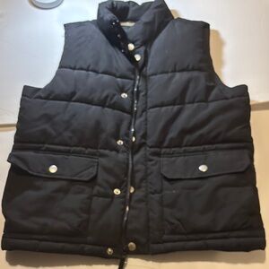 Black Quilted Vest with Silver Buttons